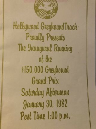 Hollywood Greyhound Program The 1st Greyhound Race Of Champions