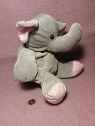 12 " Nanco Zaozhuang Floppy Gray Elephant Pink Ears Feet Plush Stuffed W/ Tag