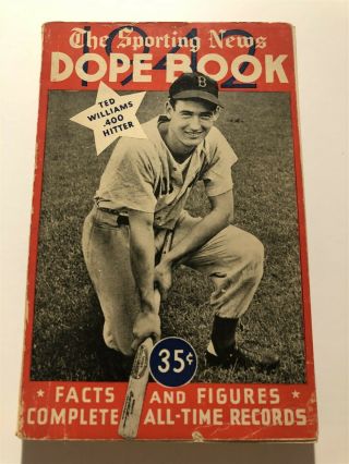 1942 The Sporting News Dope Book Yankees Joe Dimaggio Red Sox Ted Williams.  400