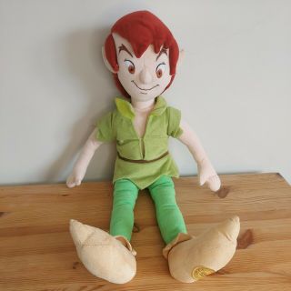 21 " Disney Store Stamped Peter Pan Beanie Soft Toy Plush Doll