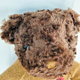 Dan Dee Collector ' s Choice Wavy Brown Fur Bear Plush Knit Sweater Heart 17 