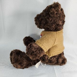 Dan Dee Collector ' s Choice Wavy Brown Fur Bear Plush Knit Sweater Heart 17 