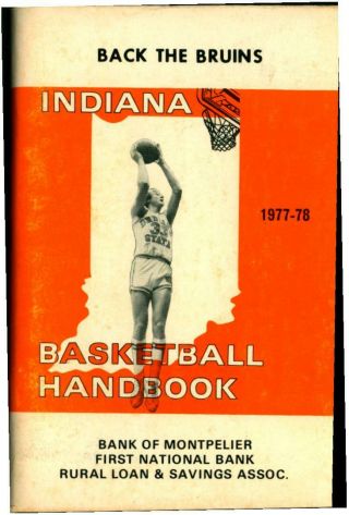 Larry Bird Indiana State 1977 - 78 Indiana Basketball Handbook Montpelier Bank Oh