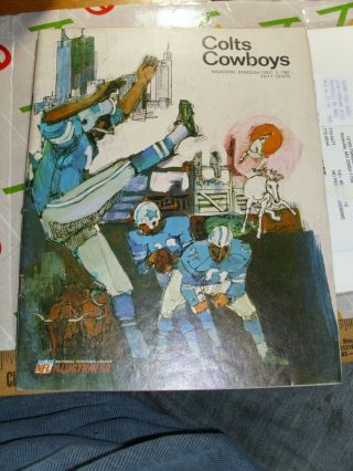 1967 Baltimore Colts Vs Dallas Cowboys Football Program - Johnny Unitas Memorial