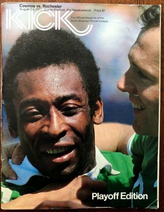 Ny Cosmos Vs Rochester Lancers – 1977 Playoff Program – One Of Pele’s Last Games