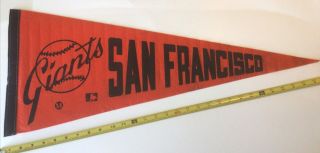 San Francisco Giants Full Size Mlb Vintage Orange & Black Felt Pennant Baseball