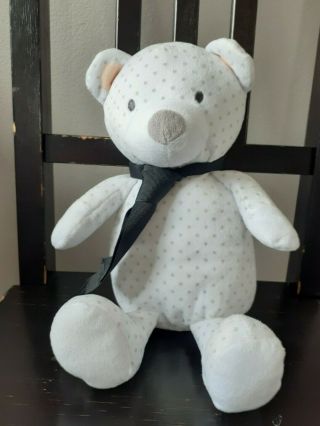 Manhattan Toy Company Plush Avery Teddy Bear White Grey Dots Stuffed Animal