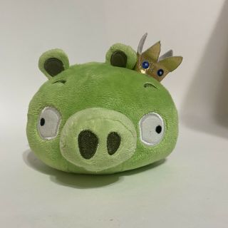Angry Birds Plush 6” King Pig Crown Stuffed Animal Green Soft Toy