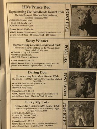 1990 Greyhound Race of Champions Greyhound Program Multnomah Kennel Club 3