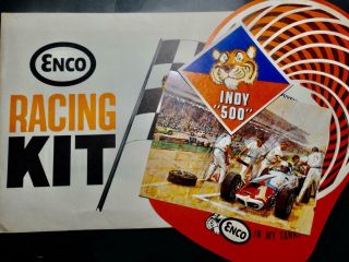 1965 Indy 500 Indianapolis Motor Speedway Enco Racing Kit - Hat Sticker Postcard