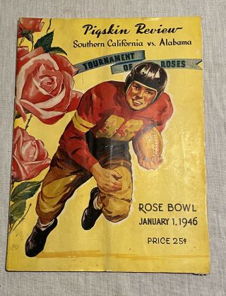 1946 Pigskin Review Usc Alabama Rose Bowl College Football Souvenir Program