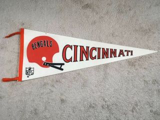 1970 Cincinnati Bengals Nfl Football Pennant Full Size 30 " Old Afl Logo Vintage
