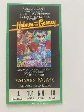 1982 Holmes Vs Cooney At Caesars Palace Heavyweight Championship Tkt Stub