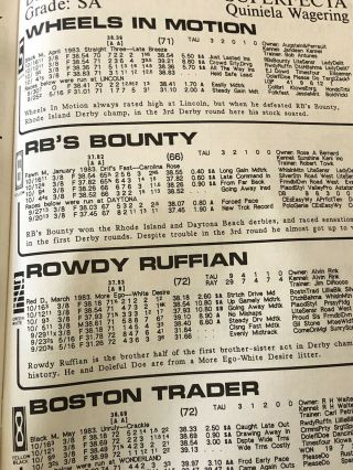 1985 American Greyhound Derby Program With Dutch Bahama.  Rare 2