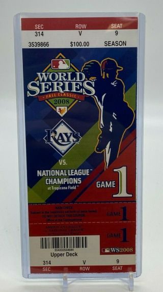 2008 World Series Ticket Stub Tampa Bay Rays Philadelphia Phillies Game 1 10/22