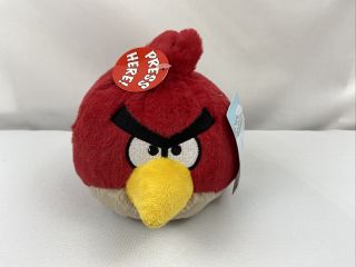 Angry Birds Red Bird 5 " Plush Stuffed Animal W/ Tags And Sound