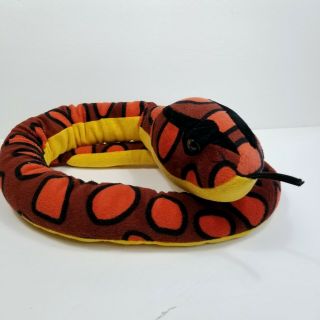 Wild Republic Stuffed Plush Rainbow Boa Snake 52” Orange Yellow Red Soft Stuffed