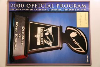 2000 Music City Bowl - U Of Mississippi Vs West Virginia - Vintage Football Program