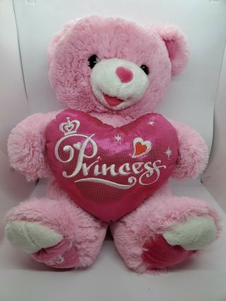Dan Dee Large Pink Plush Princess Bear Heart Sweetheart Teddy 20 " 2013 Stuffed