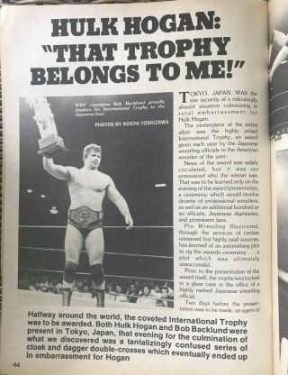 Pro Wrestling Illustrated January 1982: Ric Flair Hulk Hogan Dusty Rhodes 3