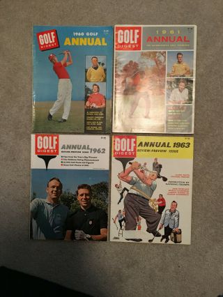 4 Vintage Golf Digest Annuals 1960 1961 1962 1963 Jack Nicklaus Arnold Palmer
