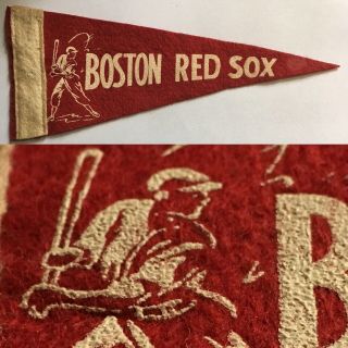 1950s Boston Red Sox Massachusetts Baseball Mini Pennant 3.  5x8.  75 Fenway Park