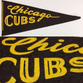 1950s Chicago Cubs Illinois Baseball Mini Pennant Flag 2.  75x5.  75 Wrigley Field