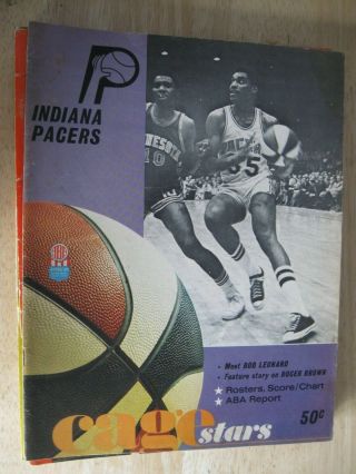 1968 - 69 Indiana Pacer Program With Roger Brown Cover