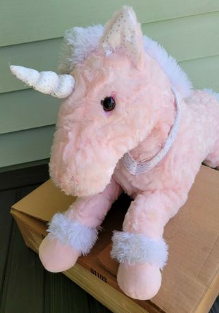 Dan Dee Large Floppy 36 " Pink Unicorn Plush Toy / Stuffed Animal