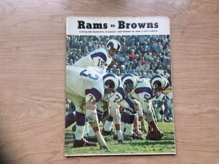 Rams Vs Browns Program Cleveland Stadium Sept 29 1968