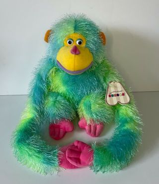 Aurora BONKERS Green Tie Dye Furry Hanging Monkey Ape Gorilla Plush Stuffed Toy 2