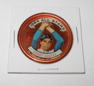 1964 Topps Baseball Coin Pin 159 Sandy Koufax La Dodgers All Star Near