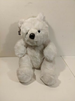 Vtg Applause White Polar Bear Plush 12 " 1989 Stuffed Animal Toy Hangtag