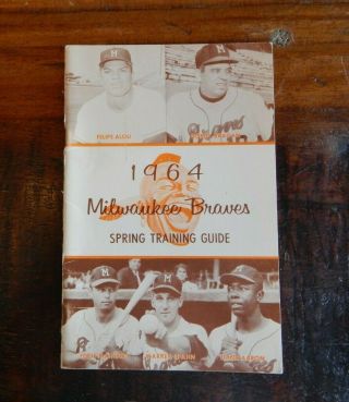 1964 Milwaukee Braves Spring Training Baseball Guide Aaron Spahn Mathews,