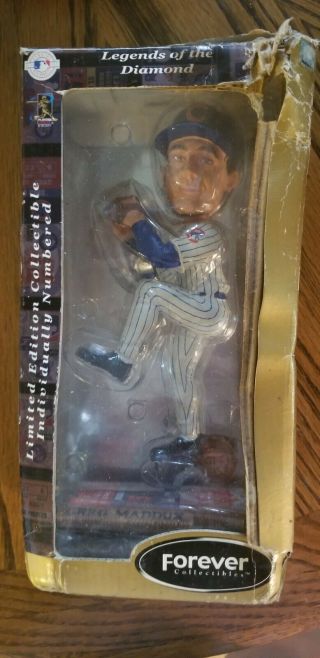Greg Maddux Chicago Cubs Forever Collectibles Bobblehead.  Nib.  Mlb