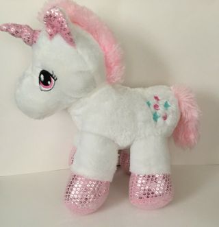 Dan Dee 13 " Sparkle Unicorn White & Pink Plush Stuffed Animal Collector 
