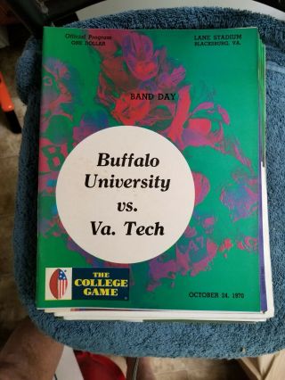 10/24/70 Buffalo University Vs Virginia Tech Ncaa Football Program Grobee1957