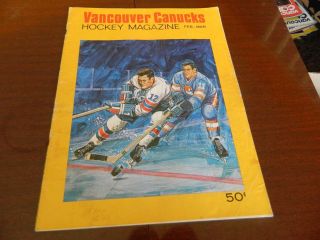 1969 Vancouver Canucks Program Vs Denver Spurs Nrmt Vol.  1 No.  5 March 28 Whl