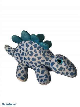 Hug Fun 10 " X 5 " Steele Blue Stegosaurus Dinosaur Plush Stuffed Animal Toy,  Euc