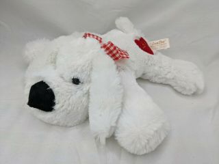 Dan Dee White Dog Plush 10 " Red Love Heart Stuffed Animal Toy