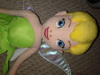Disney Fairies Tinkerbell Disney Store Peter Pan Tinker Bell Soft Doll Plush 21”