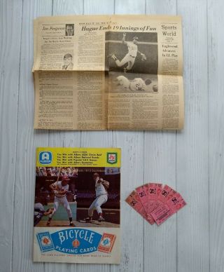 Cincinnati Reds 1972 Score Book Vs Los Angeles Dodgers Bench Rose Ticket Stubs