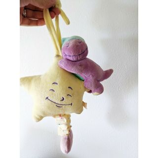 Vintage Barney Baby Plush Musical Pulldown Toy Mobile Star 2000