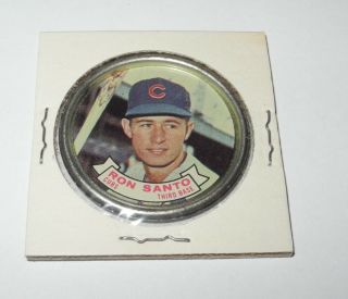 1964 Topps Baseball Coin Pin 68 Ron Santo Chicago Cubs Near