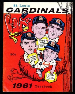 1961 St.  Louis Cardinals Yearbook Stan Musial Bob Gibson Ken Boyer