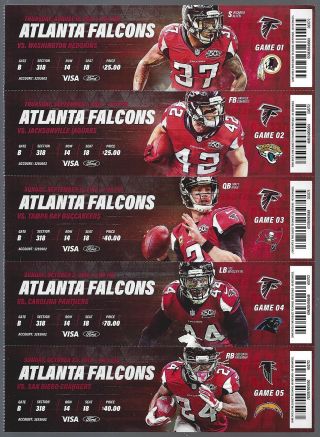 2016 Nfl Atlanta Falcons Full Football Tickets - Includes Last Game Dome
