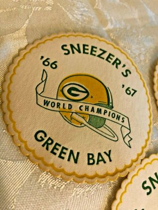 Three Green Bay Packers Sneezer ' s ' 66 ' 67 Coasters Football 2