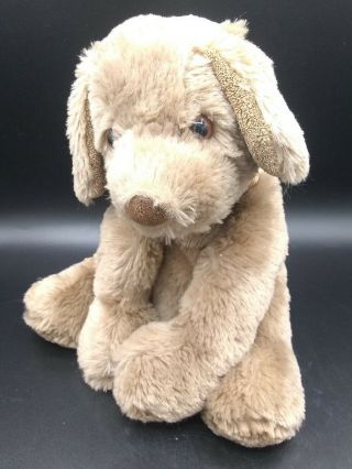 Brookstone Nap Puppy Dog 9 " Plush Brown Sitting Stuffed Animal
