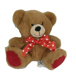Dan Dee Teddy Bear Plush Stuffed Animal Toy With Red Heart Bow Ages 3 & Up Brown