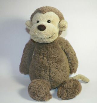 Jellycat Bashful Monkey Plush Brown Tan Soft Stuffed Animal 10 "